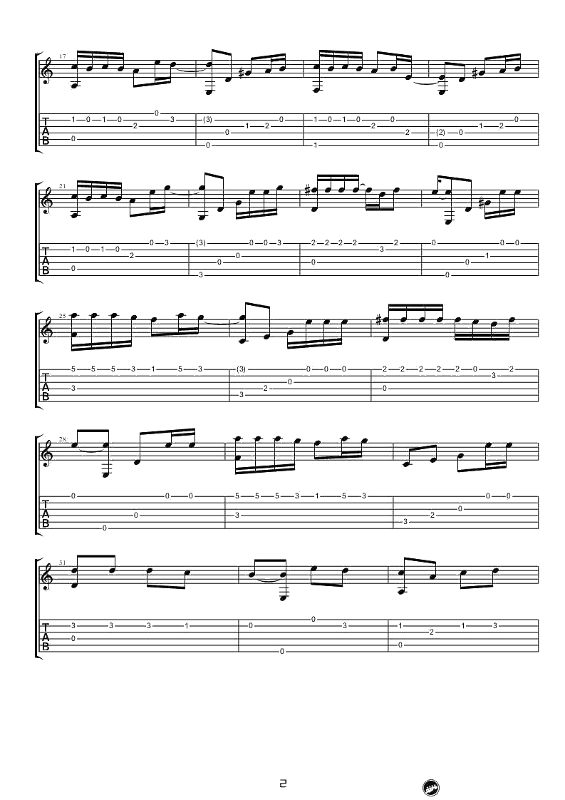 童话镇指弹谱-陈一发儿-吉他独奏谱-2