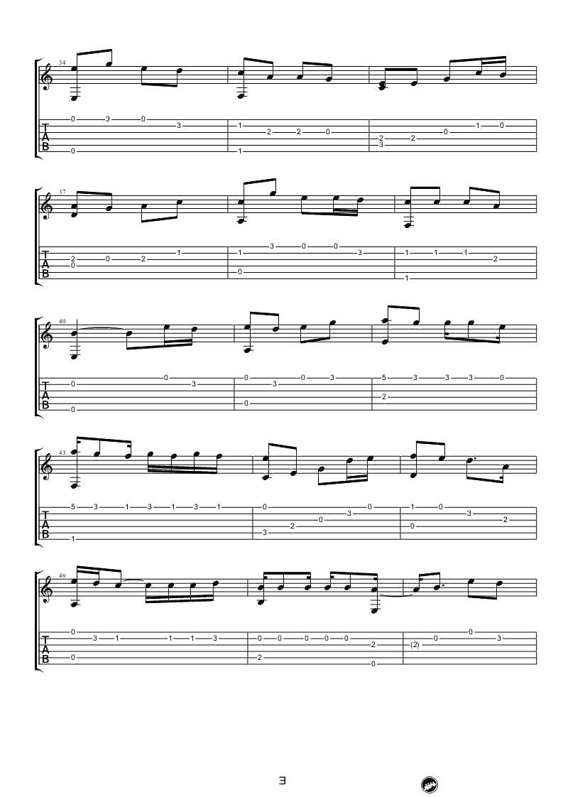 童话镇指弹谱-陈一发儿-吉他独奏谱-3