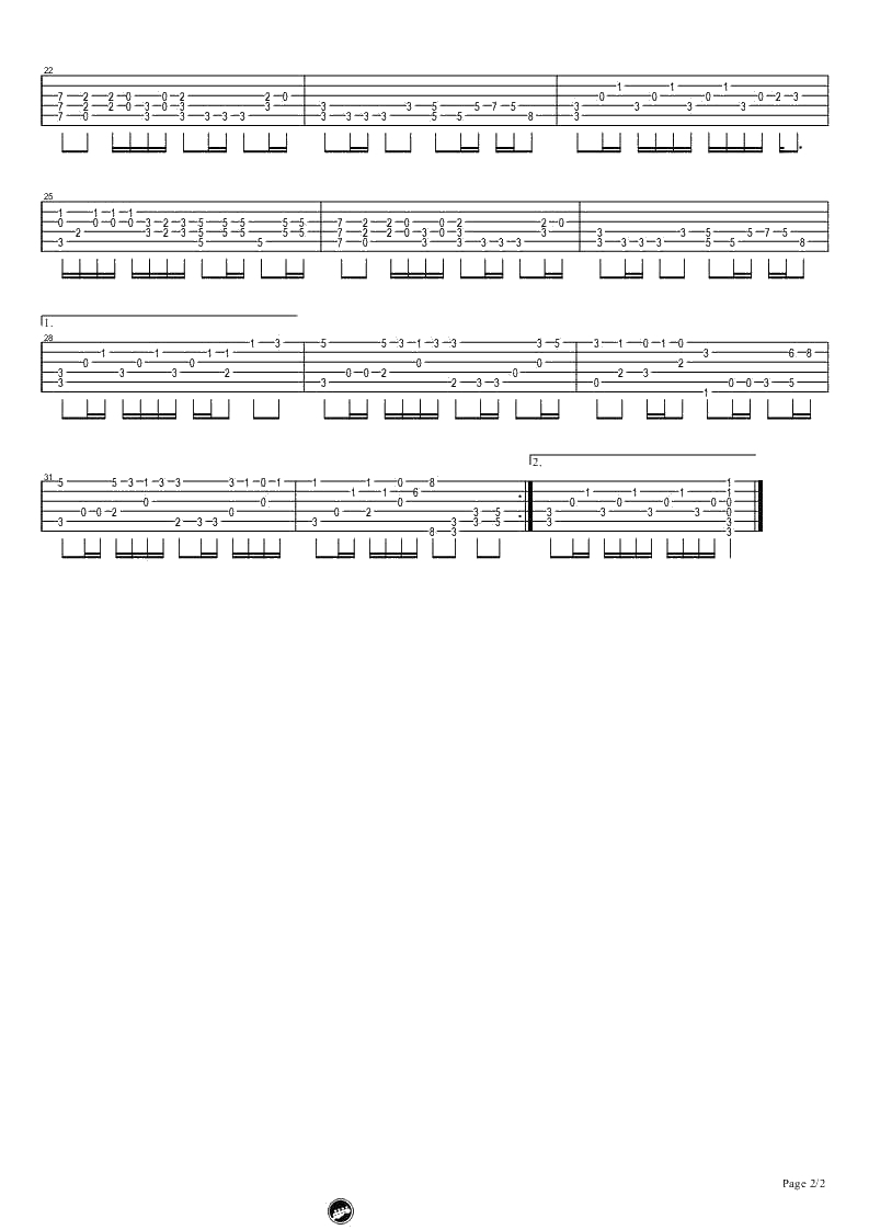 真的爱你指弹谱-Beyond《真的爱你》吉他独奏谱2