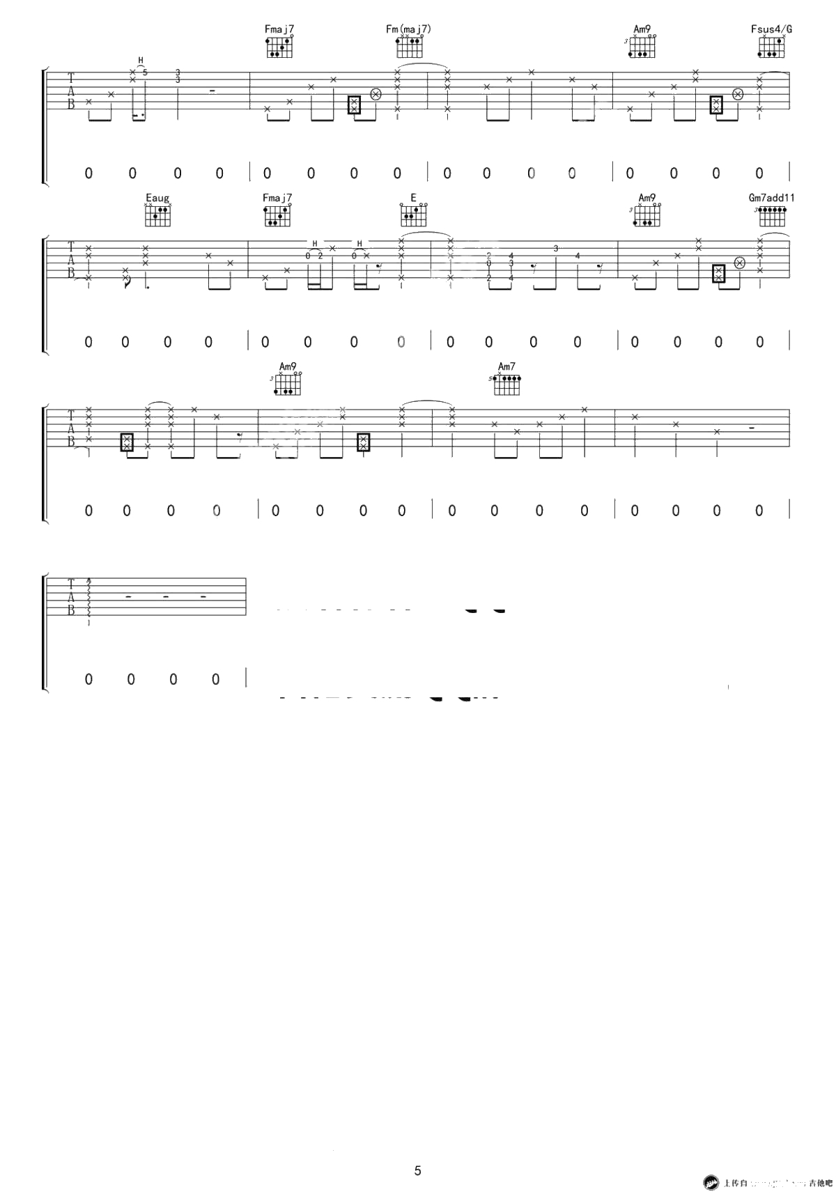 《MYM》吉他谱-C调弹唱谱-六线谱本-张艺兴5