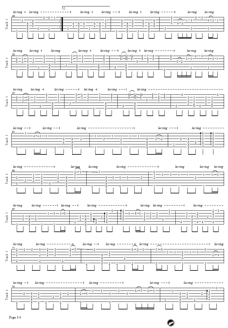 情非得已指弹谱-情非得已吉他独奏谱-完整版-庾澄庆3