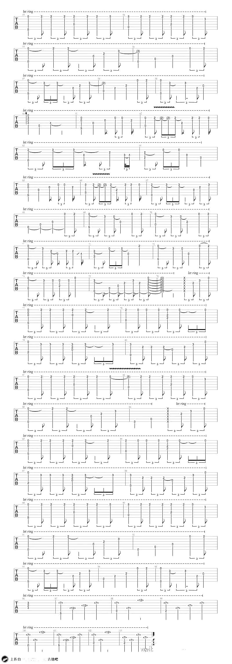 未闻花名指弹吉他谱-李森茂版本-secret base独奏2