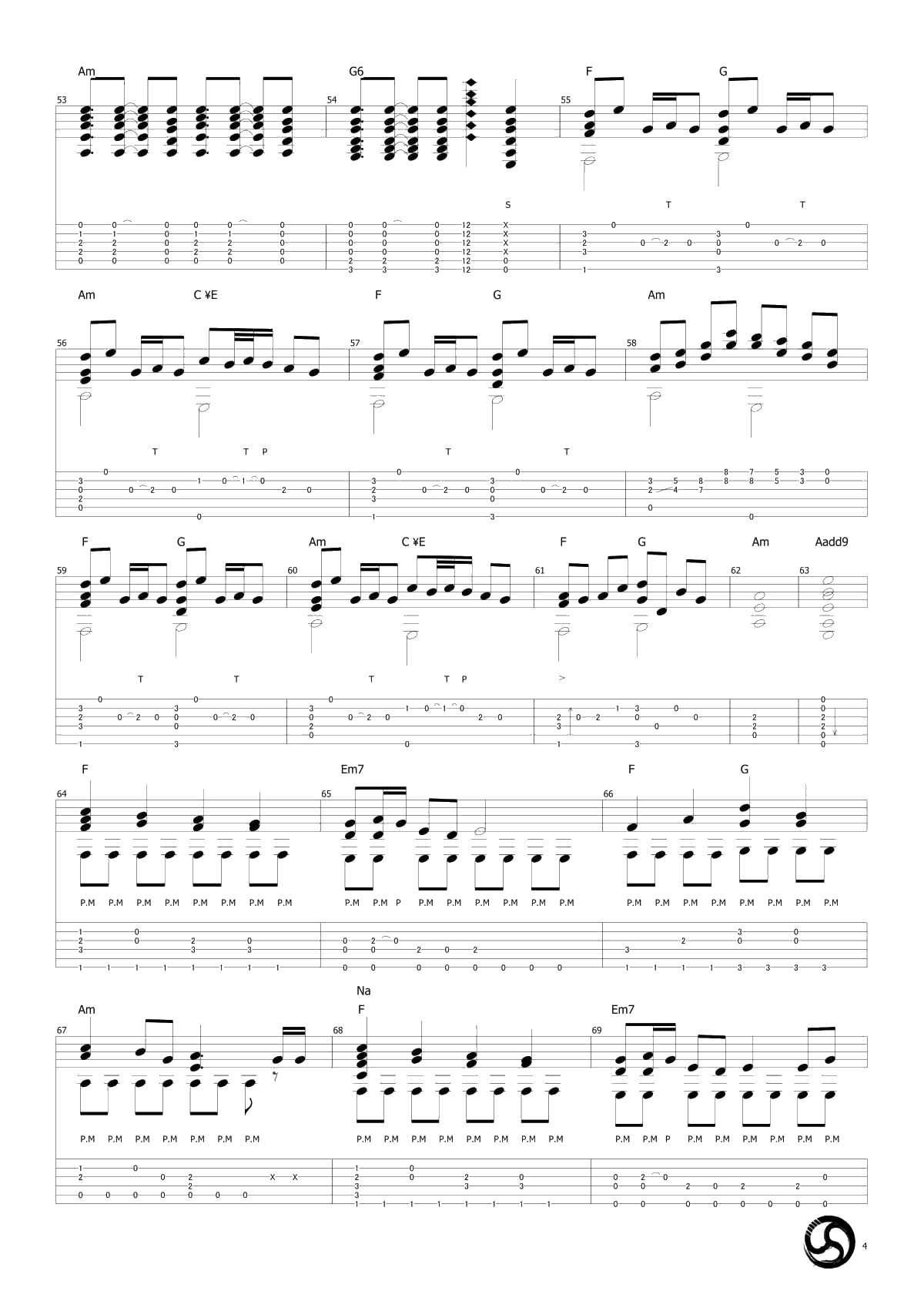 千本樱吉他谱-武士桑-原版指弹谱-高清完整4