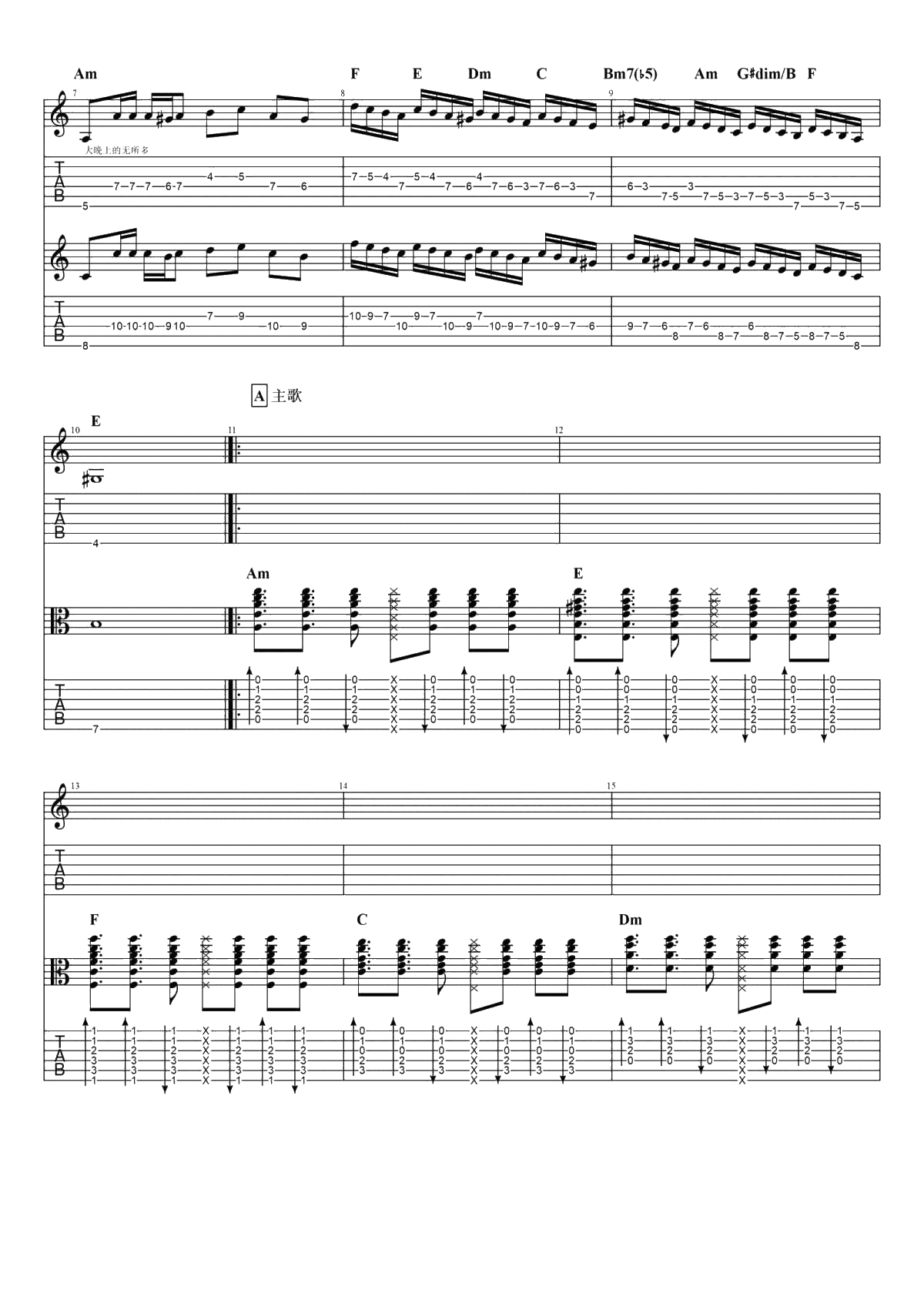 沙漠骆驼吉他谱-原版六线谱-展展与罗罗-完整2