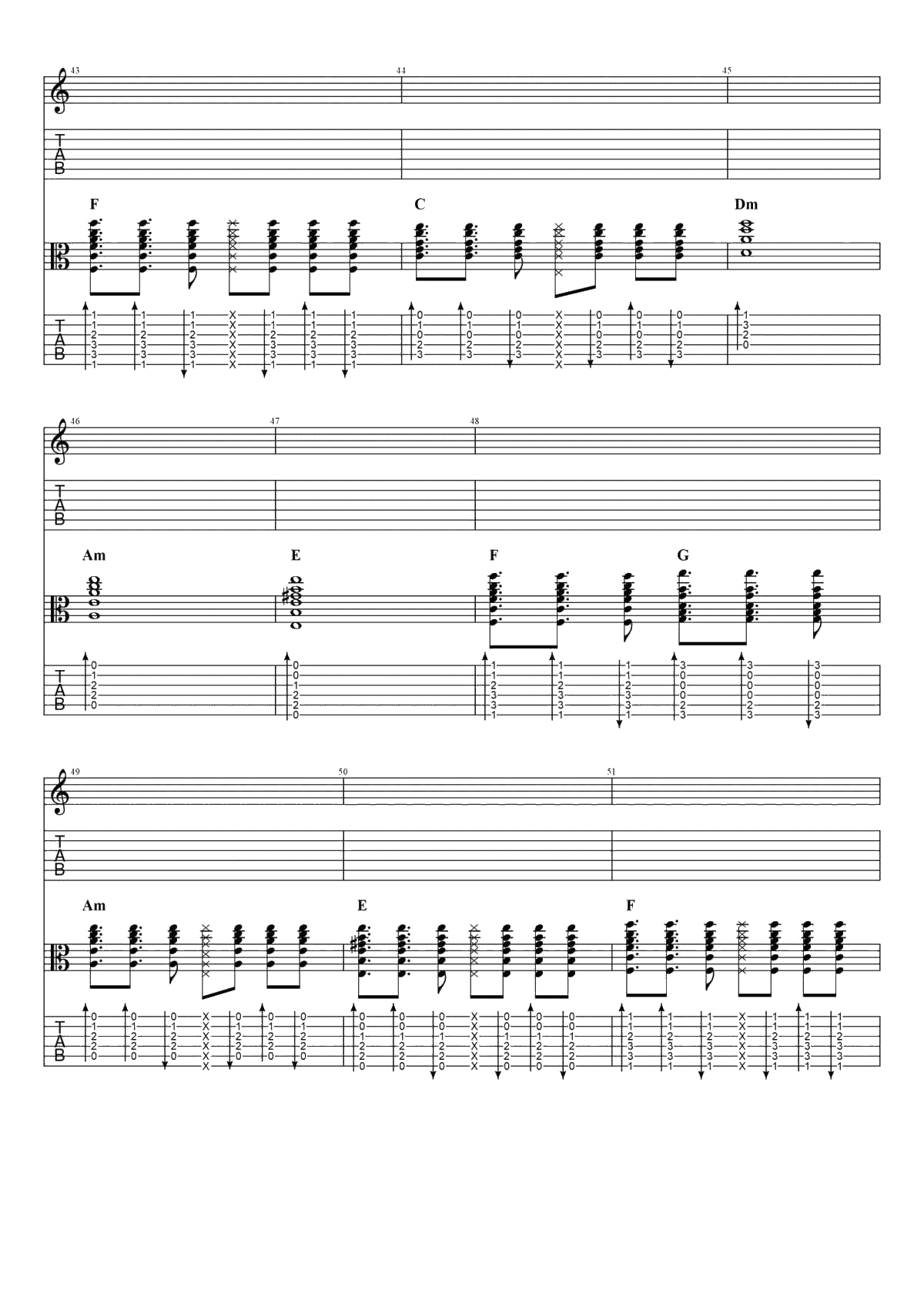 沙漠骆驼吉他谱-原版六线谱-展展与罗罗-完整6