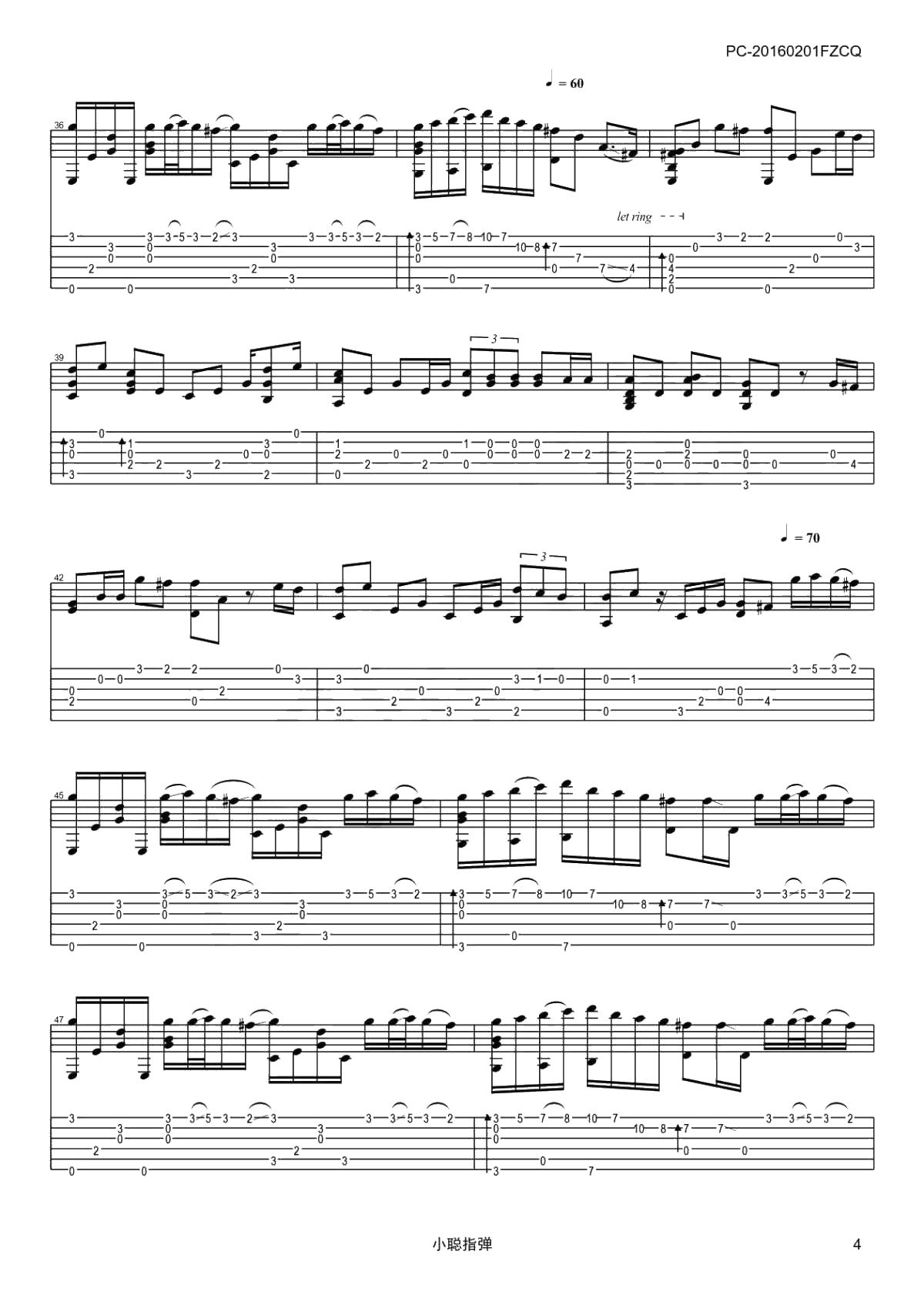 River Flows In You指弹谱-原版指弹吉他谱-李闰珉4