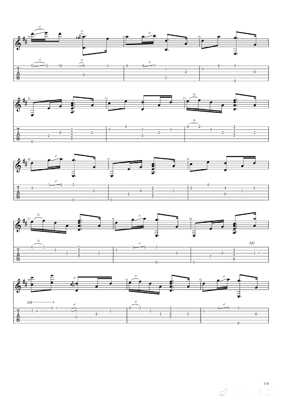 我要你指弹谱-电影《驴得水》主题曲-原版吉他谱3