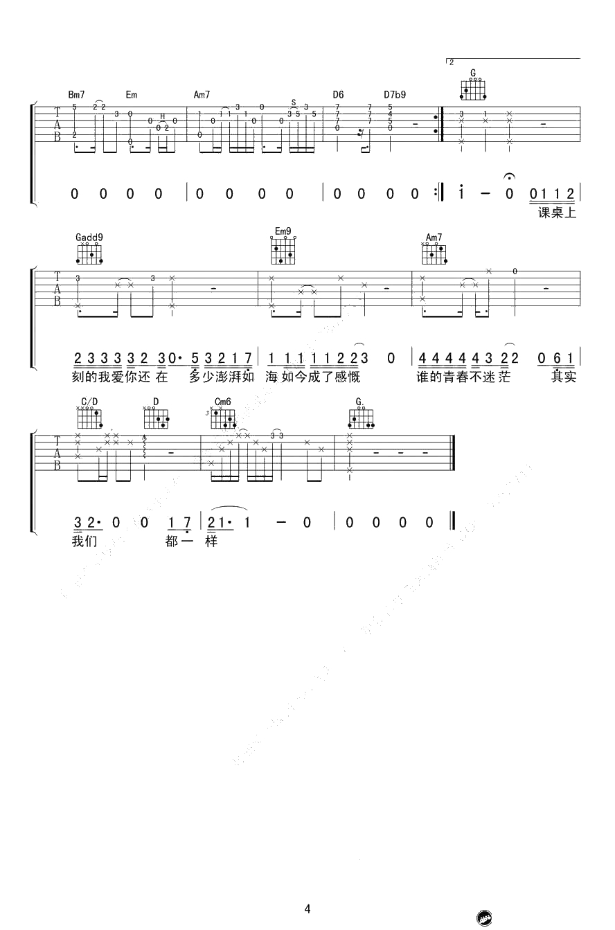 不说再见吉他谱-好妹妹乐队-吉他弹唱4