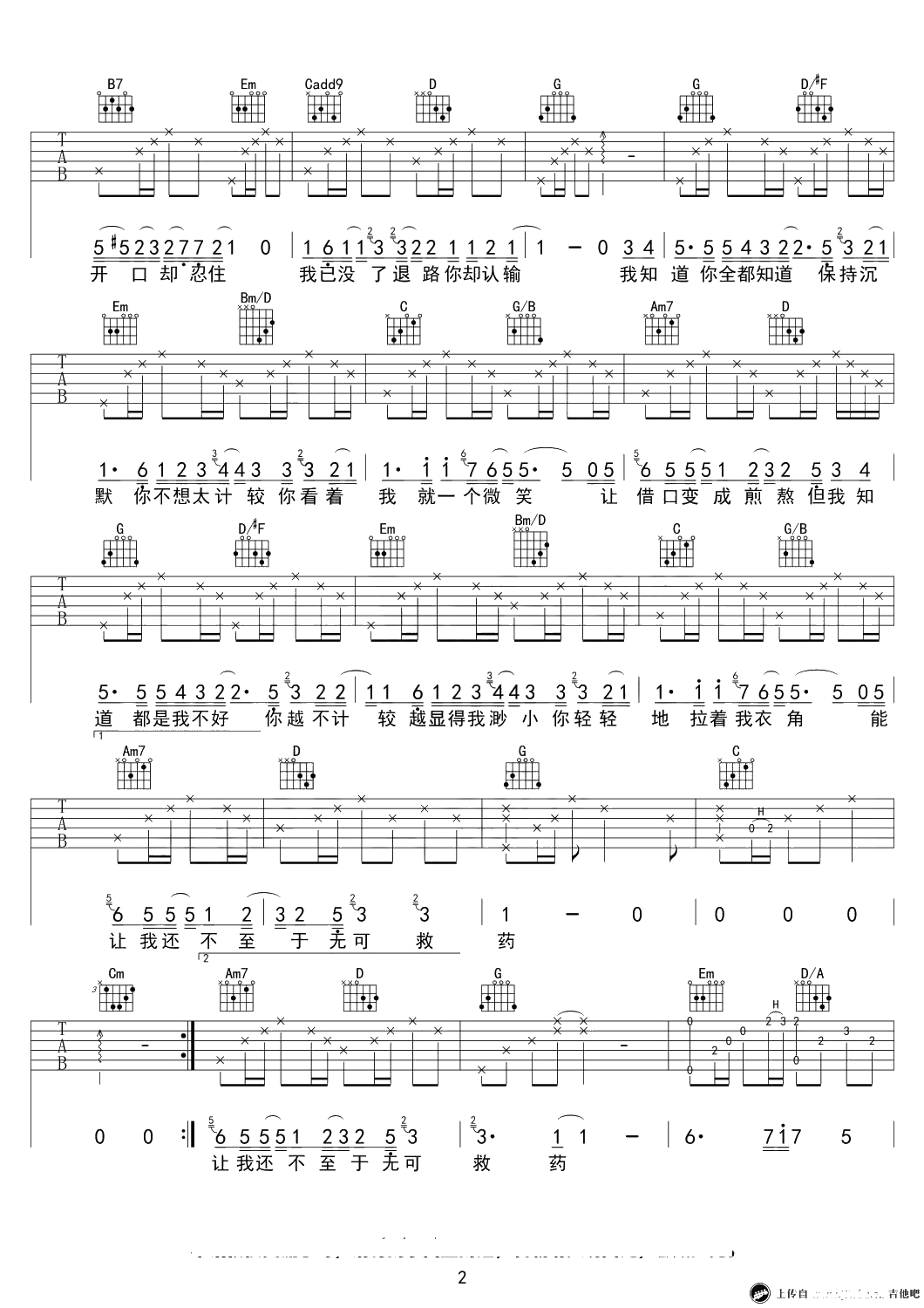 我知道你都知道吉他谱-薛之谦《胜女的代价》插曲2