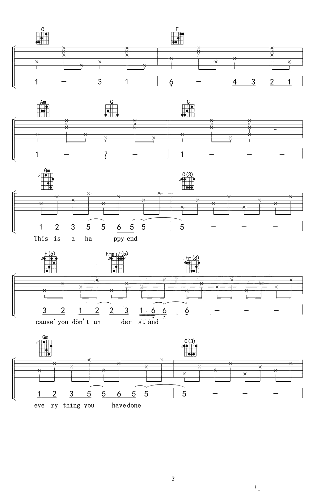 New soul吉他谱-苹果广告歌曲-Yael Naim-C调弹唱谱3