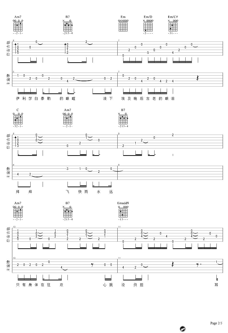 眼色吉他谱 林宥嘉 吉他弹唱2