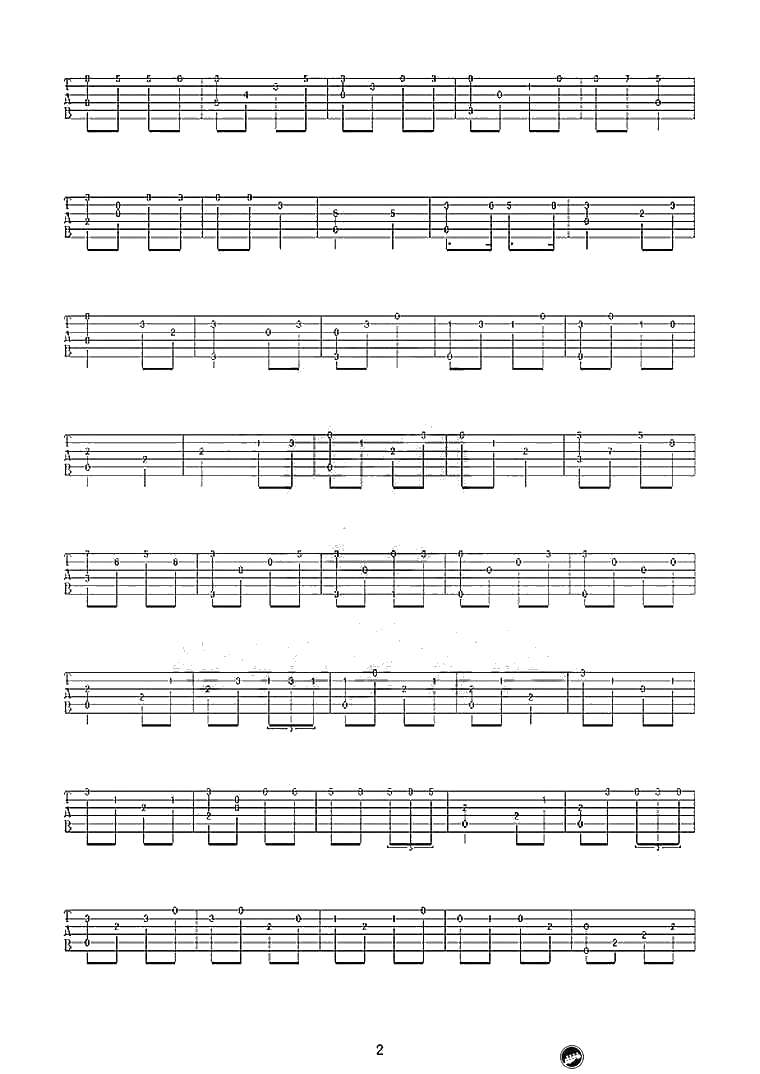 牡丹汗指弹吉他谱-新疆民歌《牡丹汗》吉他独奏谱2