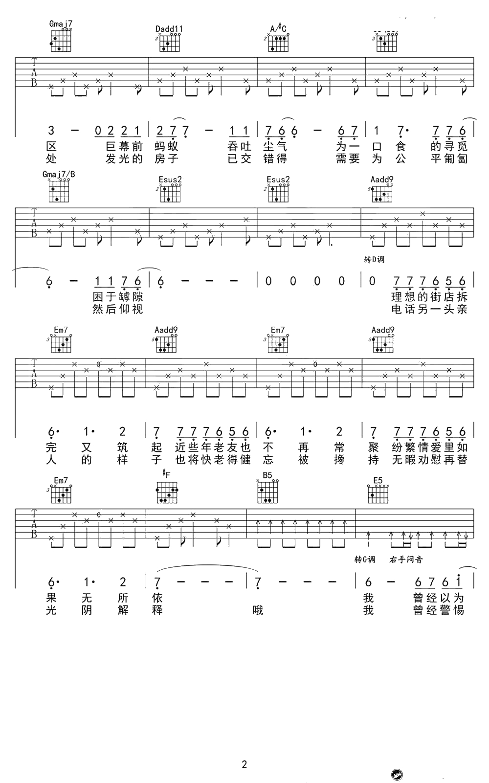 霓虹深处吉他谱-陈鸿宇-G调弹唱2