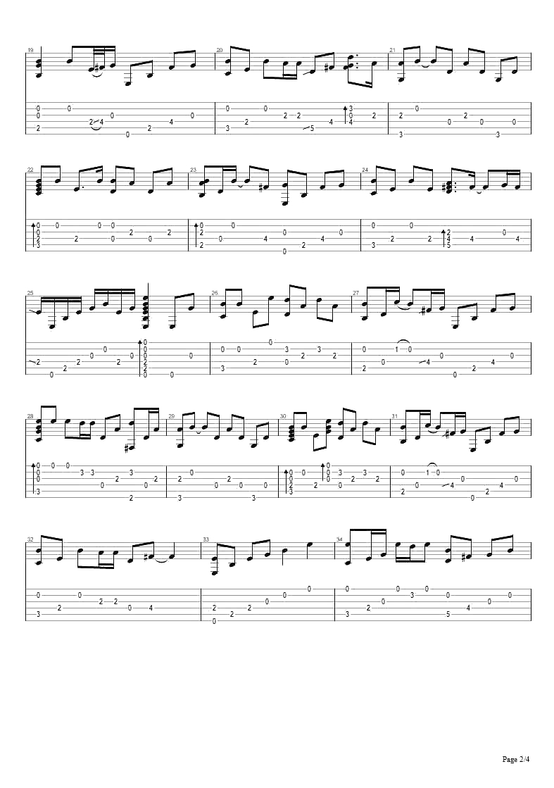 斑马斑马指弹谱-宋冬野-斑马斑马吉他独奏谱2