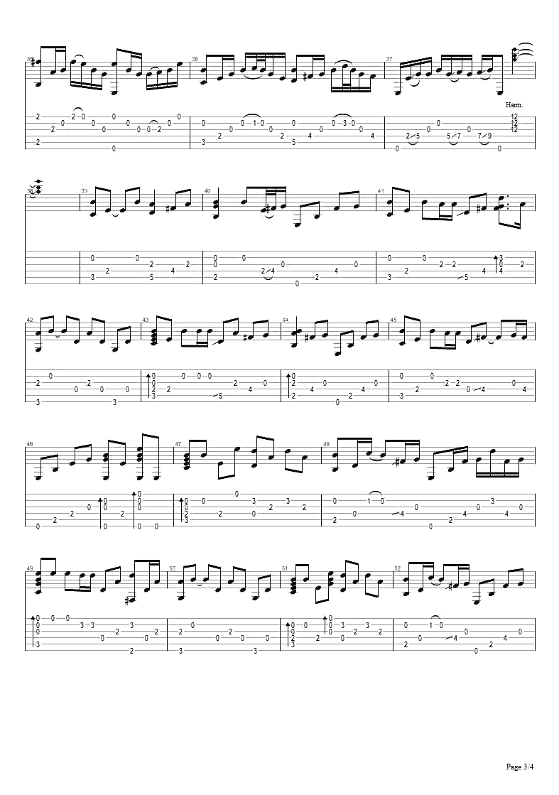 斑马斑马指弹谱-宋冬野-斑马斑马吉他独奏谱3