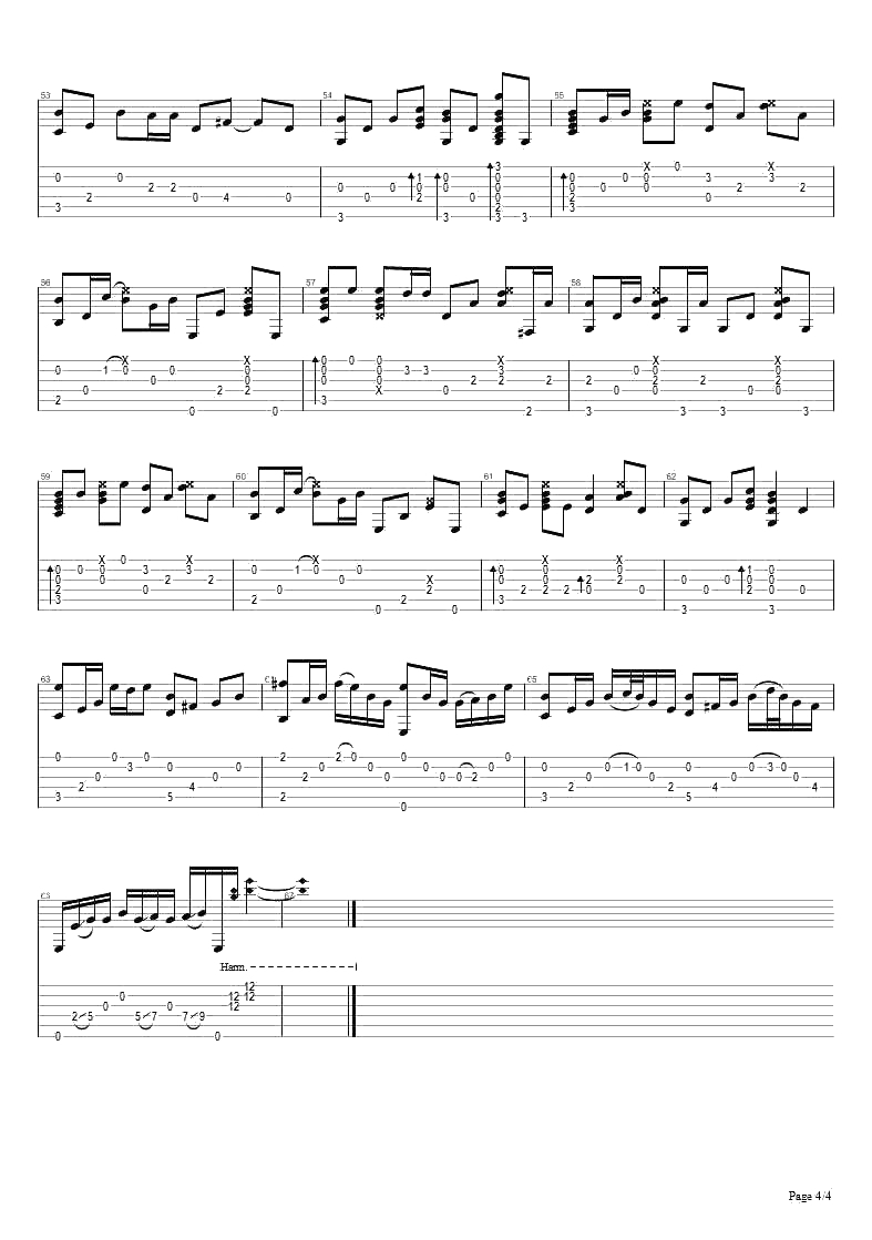 斑马斑马指弹谱-宋冬野-斑马斑马吉他独奏谱4