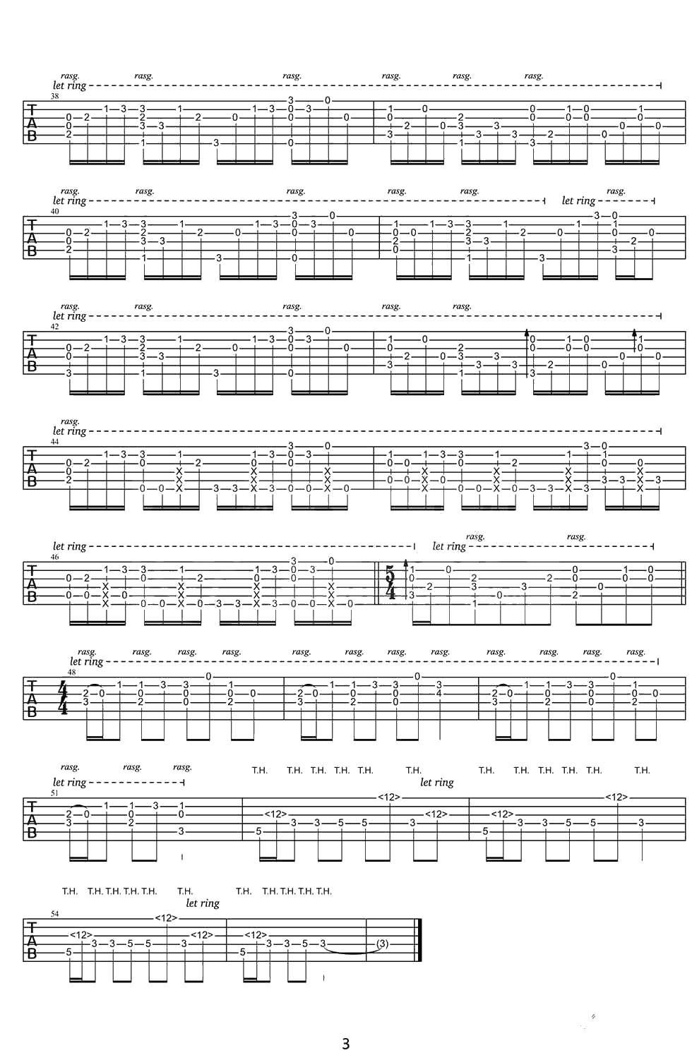 团子大家族吉他谱(指弹谱)-武士桑-吉他独奏谱3