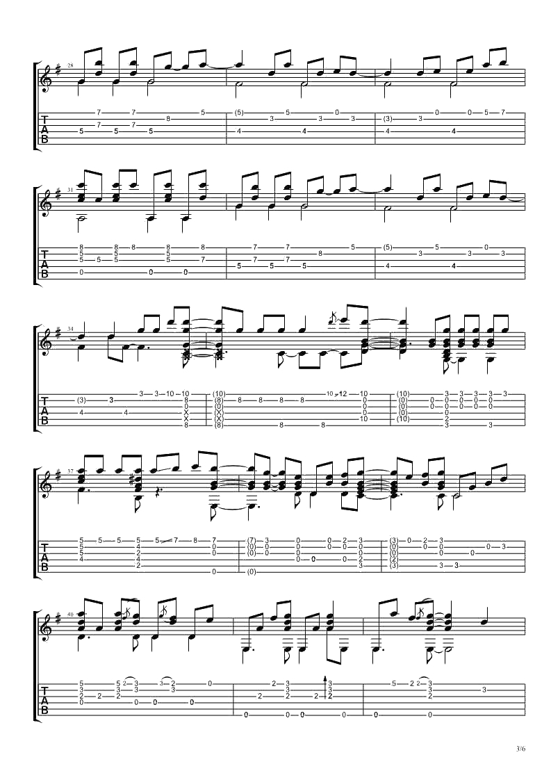 我不会喜欢你吉他谱(独奏六线谱)-陈柏霖-卢家宏指弹版3