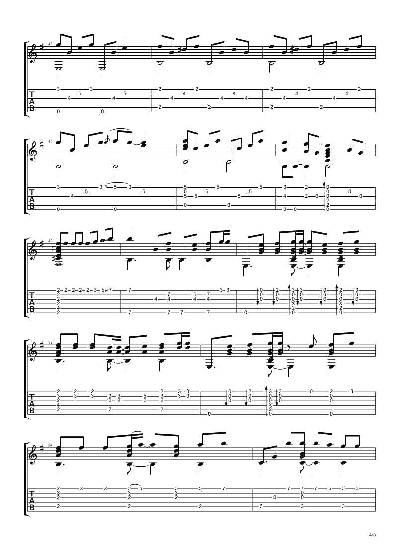 我不会喜欢你吉他谱(独奏六线谱)-陈柏霖-卢家宏指弹版4