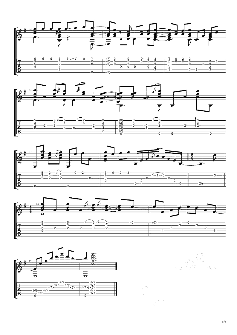 我不会喜欢你吉他谱(独奏六线谱)-陈柏霖-卢家宏指弹版6