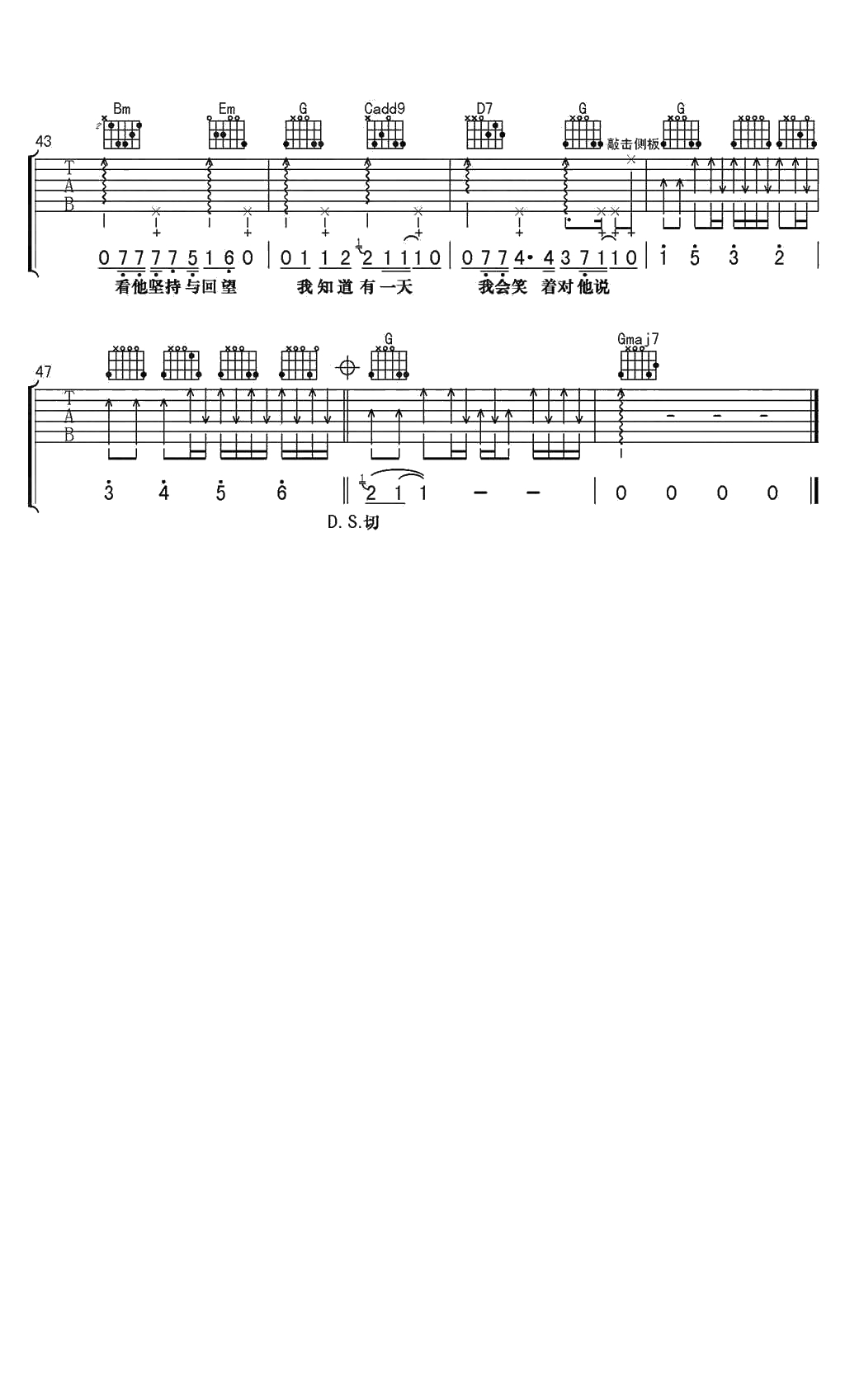 生活不止眼前的苟且吉他谱-许巍-六线谱()3