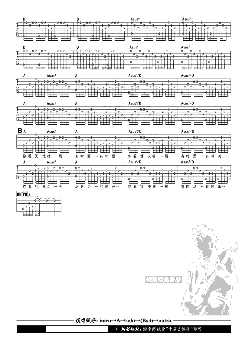 幻期颐吉他谱-陈粒《幻期颐》六线谱(A调弹唱)2