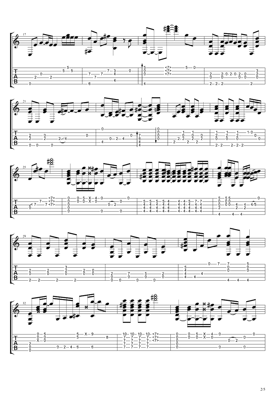 勇敢很好吉他谱-杨丞琳-吉他弹唱六线谱2