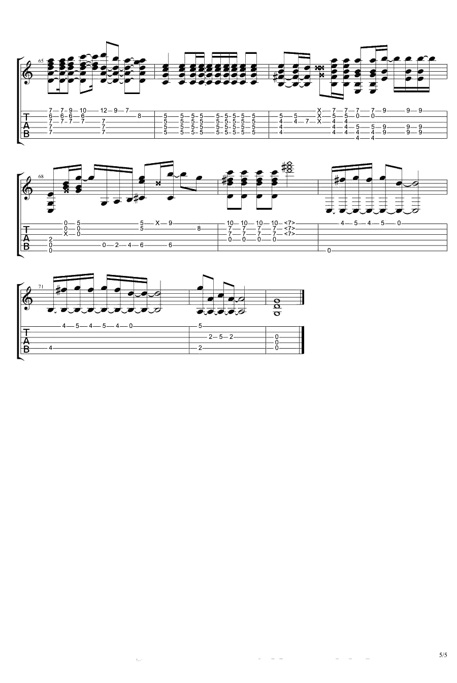 勇敢很好吉他谱-杨丞琳-吉他弹唱六线谱5