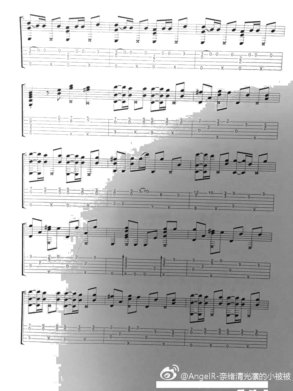 东京食尸鬼主题曲吉他谱-Unravel指弹吉他谱(完美版)3