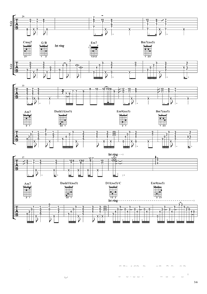 致爱吉他谱-鹿晗《致爱your song》六线谱3