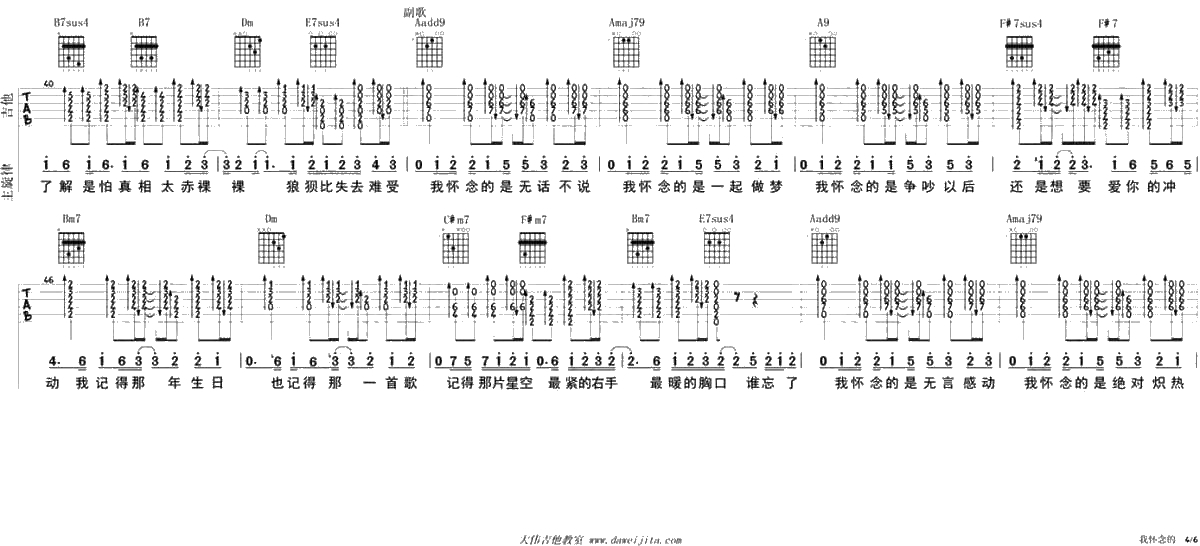 我怀念的吉他谱男生版-孙燕姿《我怀念的》吉他弹唱4