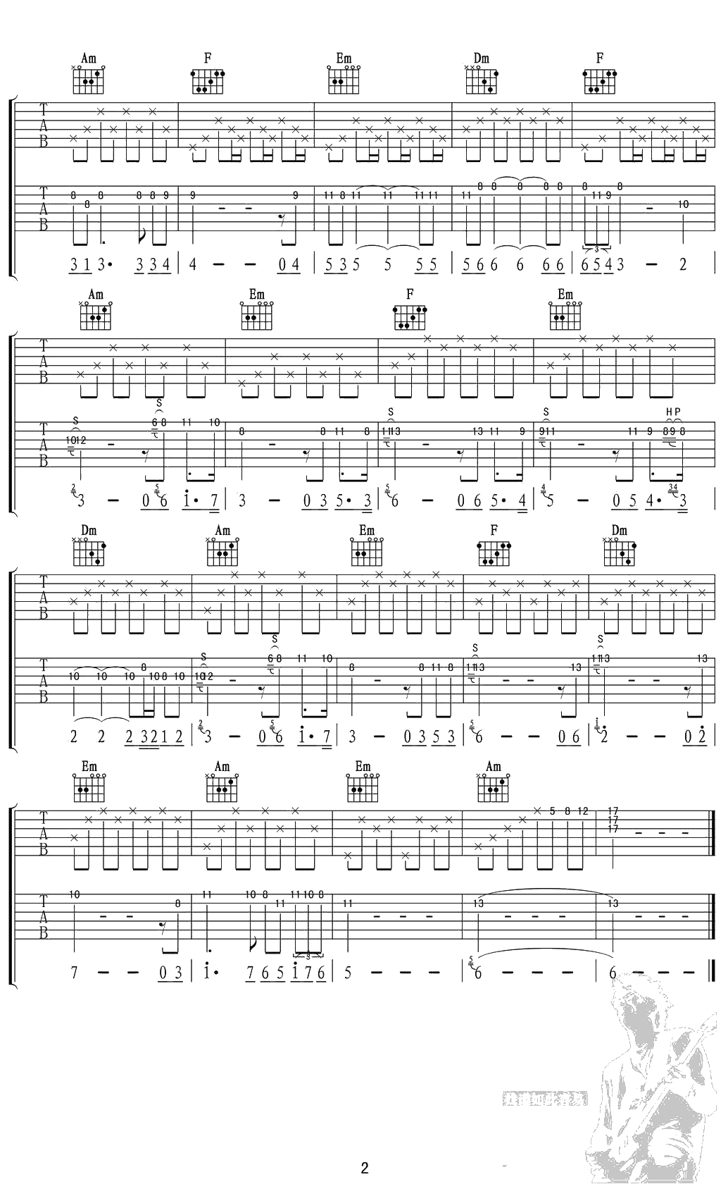 罗密欧与朱丽叶吉他谱(双吉他版)-指弹吉他合奏曲谱2