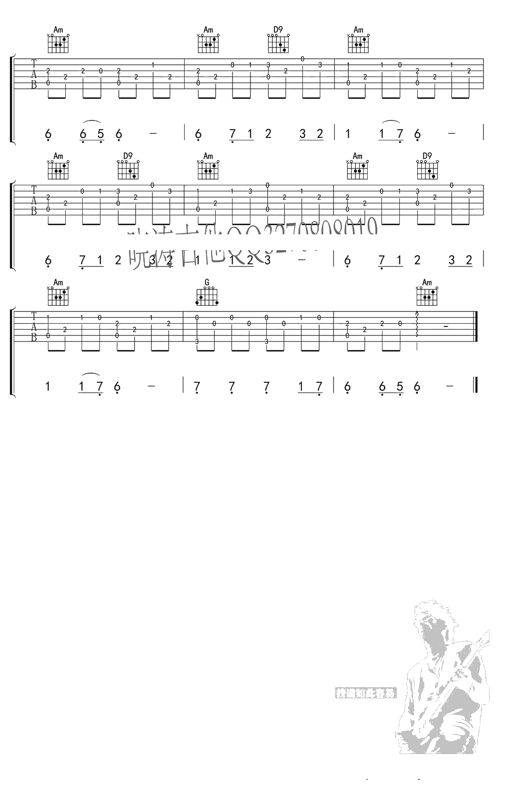 龙的传人指弹吉他谱-C调-侯德健-吉他独奏练习谱2