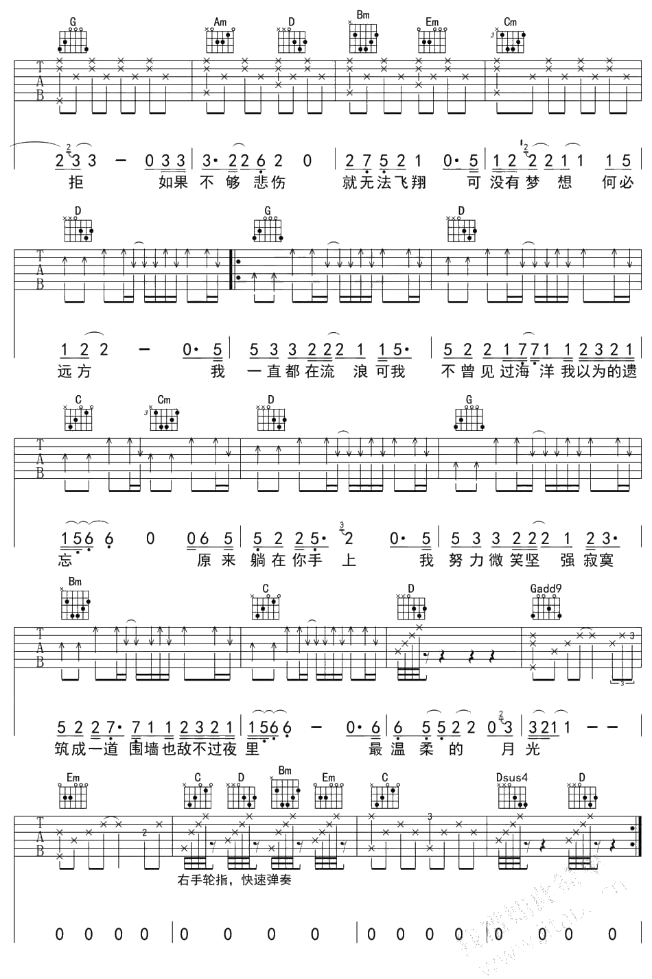 残酷月光吉他谱 林宥嘉 2
