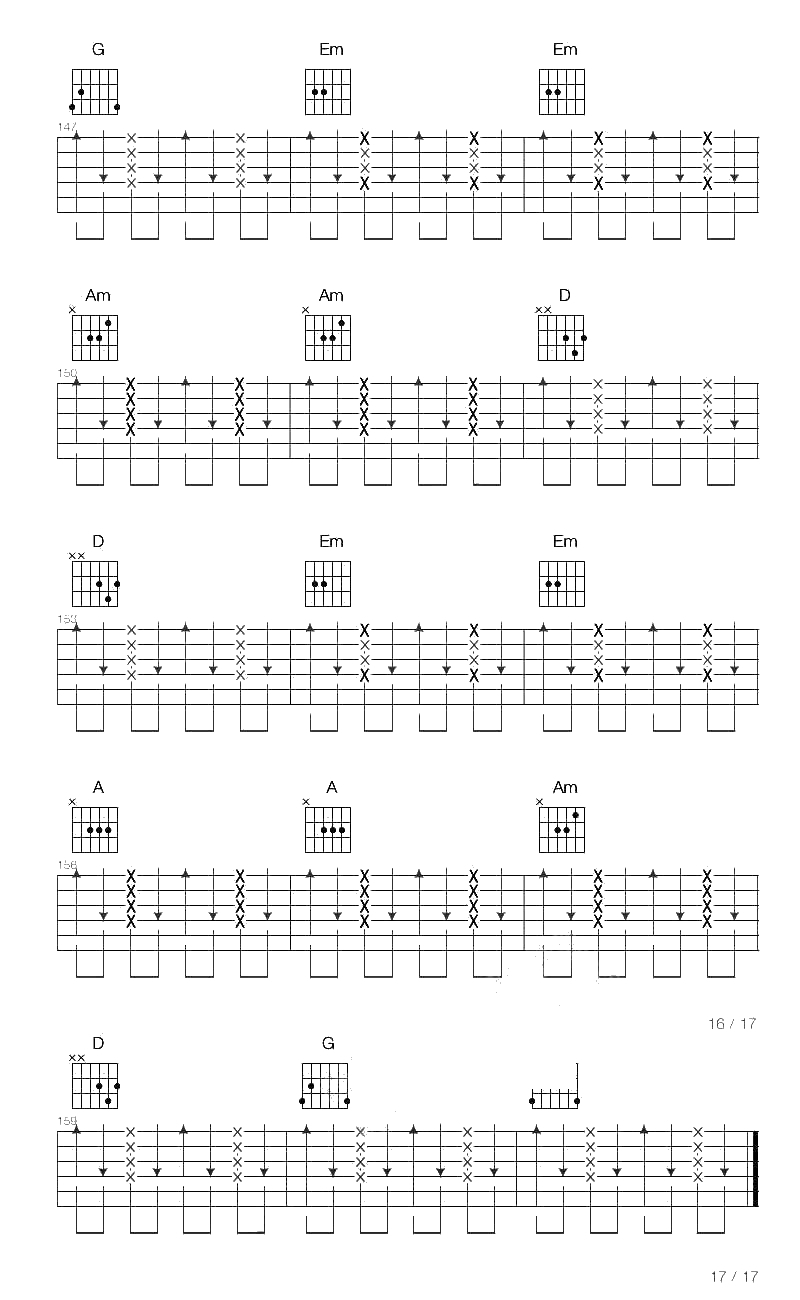 你走你的路吉他谱-汪峰-六线谱完整版17