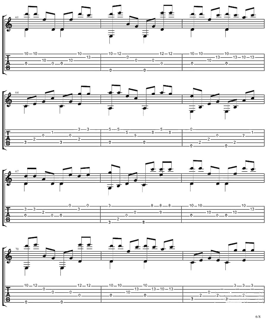 把悲伤留给自己指弹吉他谱-陈升-吉他独奏曲谱5