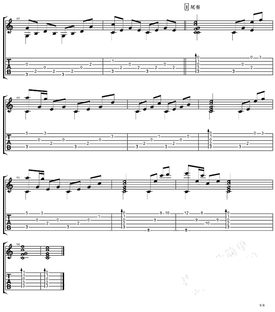 把悲伤留给自己指弹吉他谱-陈升-吉他独奏曲谱7