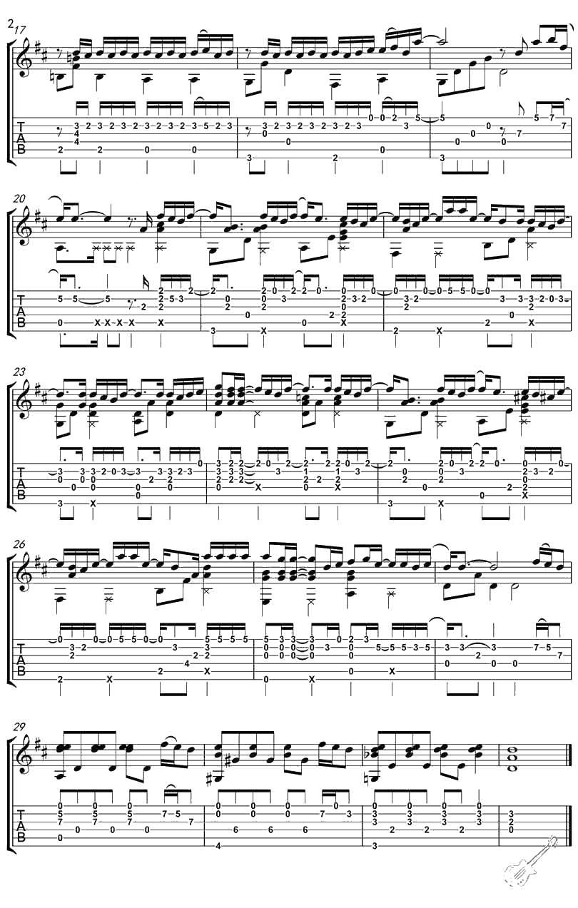 算什么男人指弹吉他谱-周杰伦-吉他独奏2