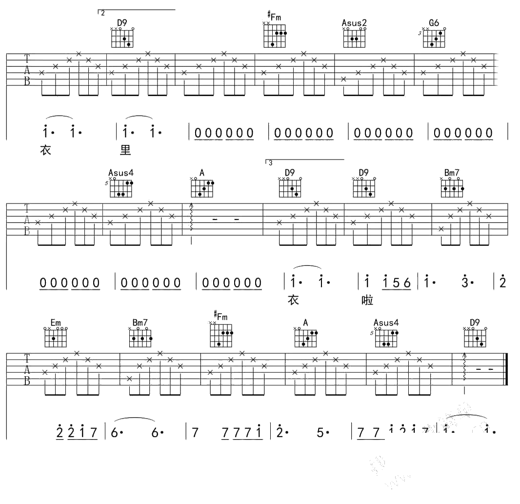 同桌的你吉他谱-老狼(高晓松)校园民谣弹唱谱2