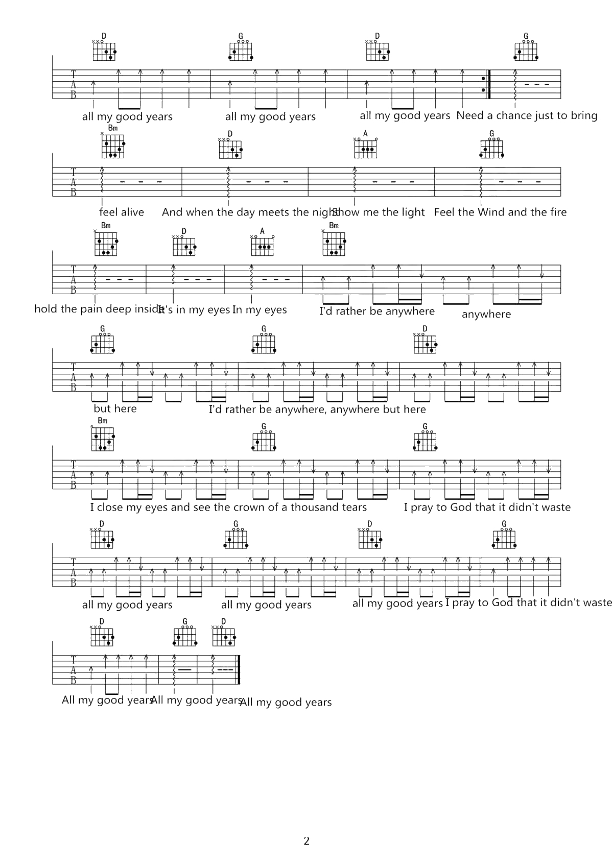 Good Years吉他谱-Zayn Malik-弹唱六线谱2