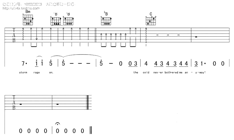 let it go吉他谱 随它吧吉他谱 完整6