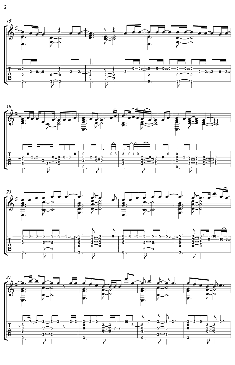 Hello吉他谱-阿黛尔Adele-Hello指弹吉他谱2