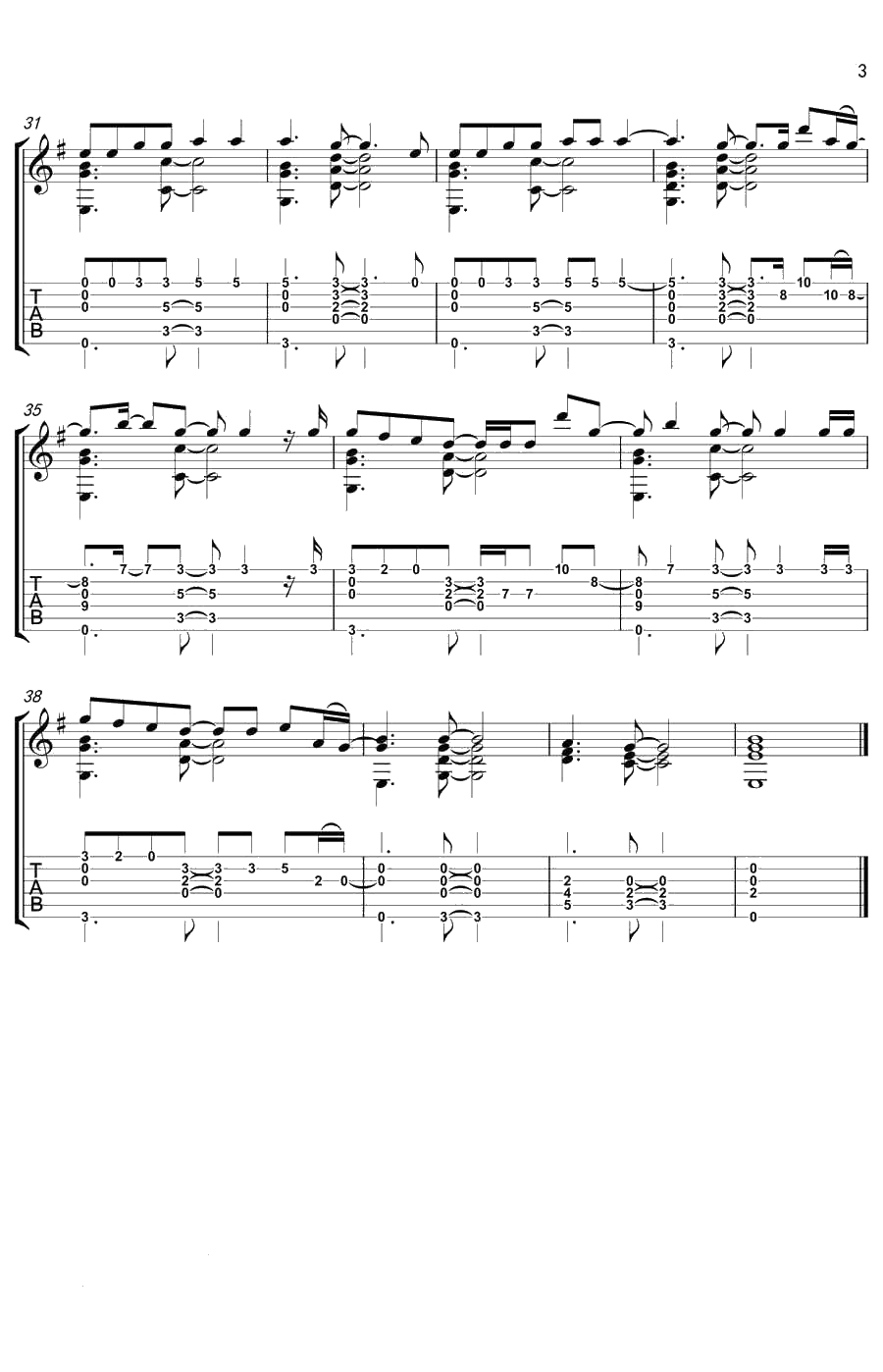 Hello吉他谱-阿黛尔Adele-Hello指弹吉他谱3