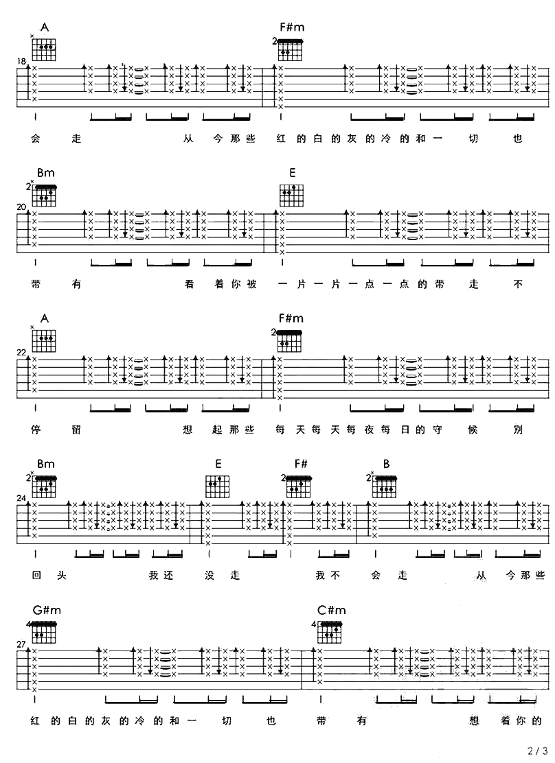 夏洛特烦恼吉他谱-金志文-A调弹唱谱2