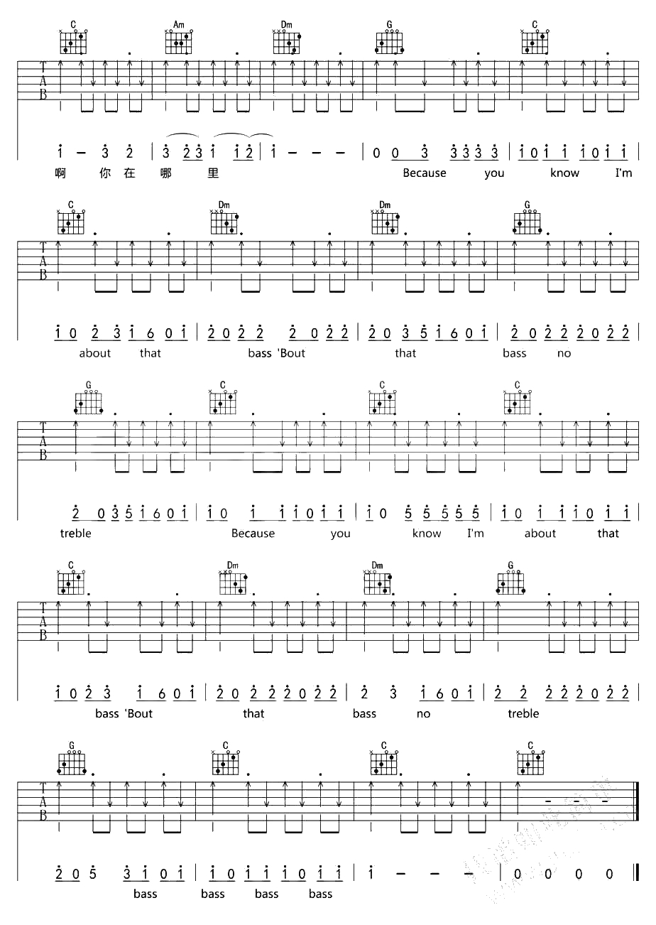 我在人民广场吃炸鸡吉他谱-赵大格-C调六线谱高清图片3
