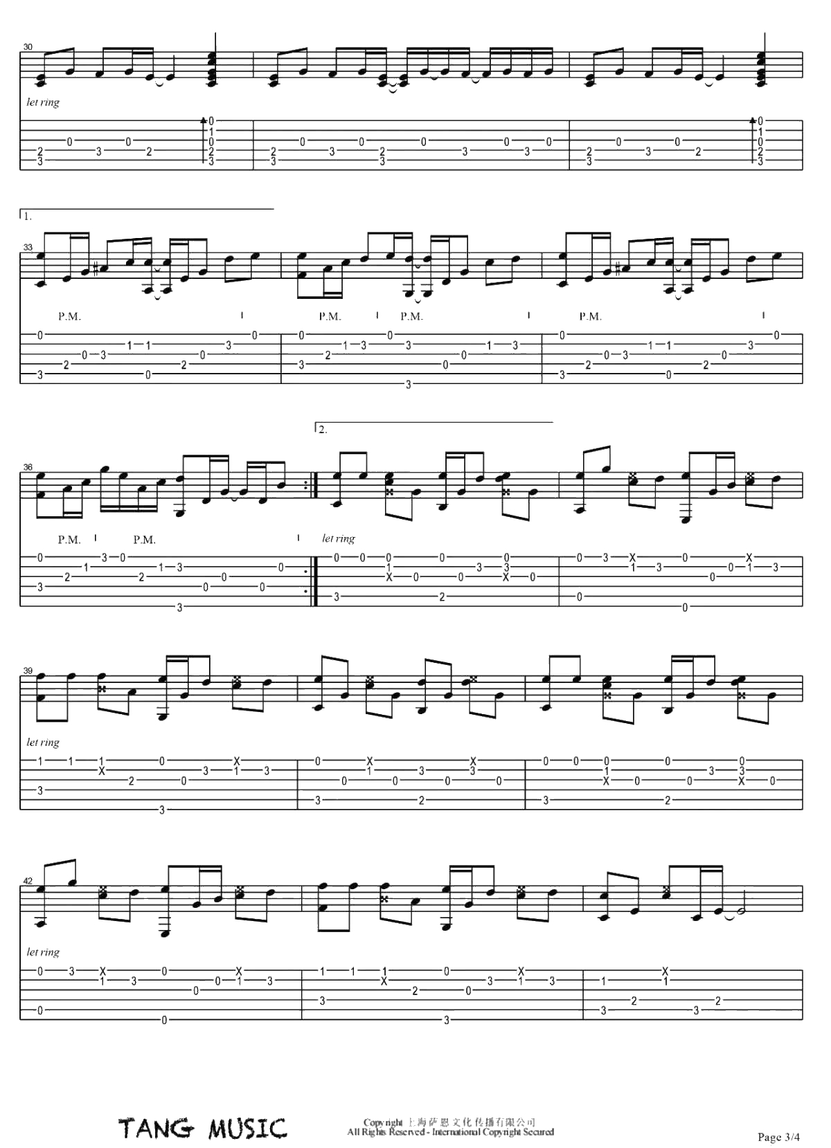 Jingle Bells指弹谱-圣诞歌曲-吉他独奏3