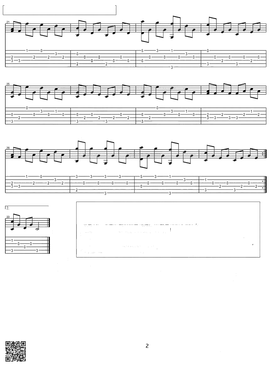 Jingle Bells吉他谱-圣诞歌曲-简单指弹版2