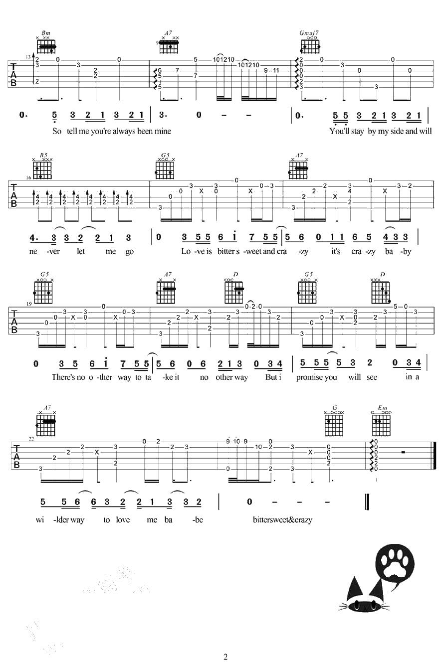 Bitter Sweet Crazy吉他谱-Tiffany黄美英-弹唱2