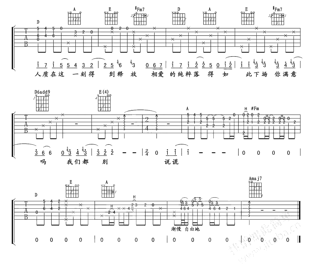人质吉他谱 杨宗纬《人质》3