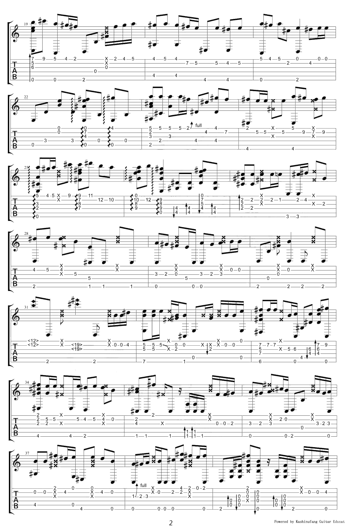 那些年指弹谱 原版编配 松井佑贵 吉他独奏谱2